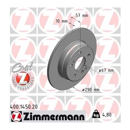 Zimmermann Brake Disc - Standard/Coated, 400145020 400145020